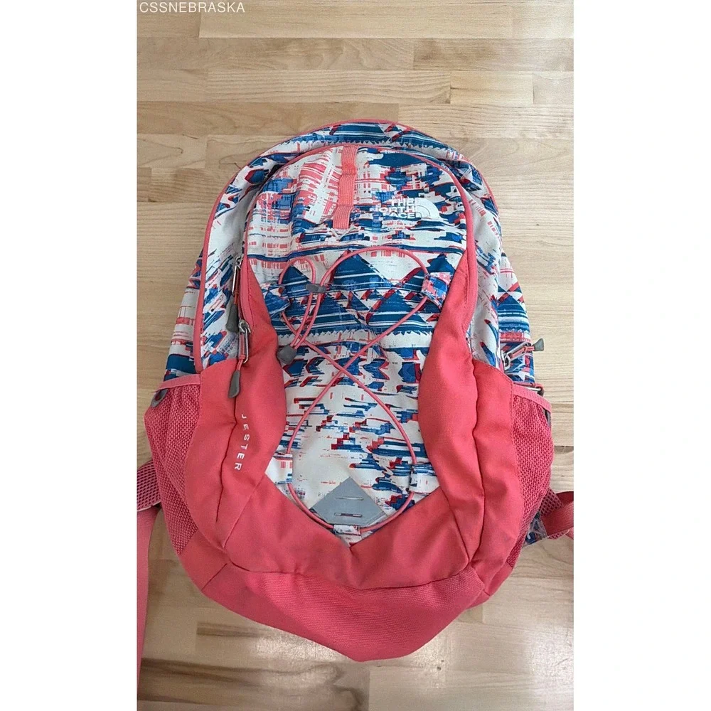The North Face Coral Pink Geometric Jester Backpack Laptop‎ Daypack